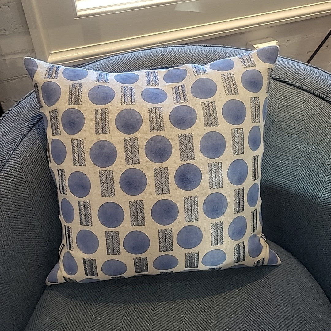 Pair of Blue Dots Square Pillows