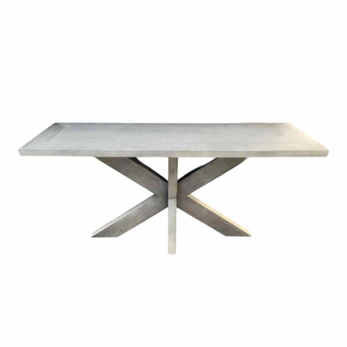 French Style Gray Oak X-Base Console Table by RH