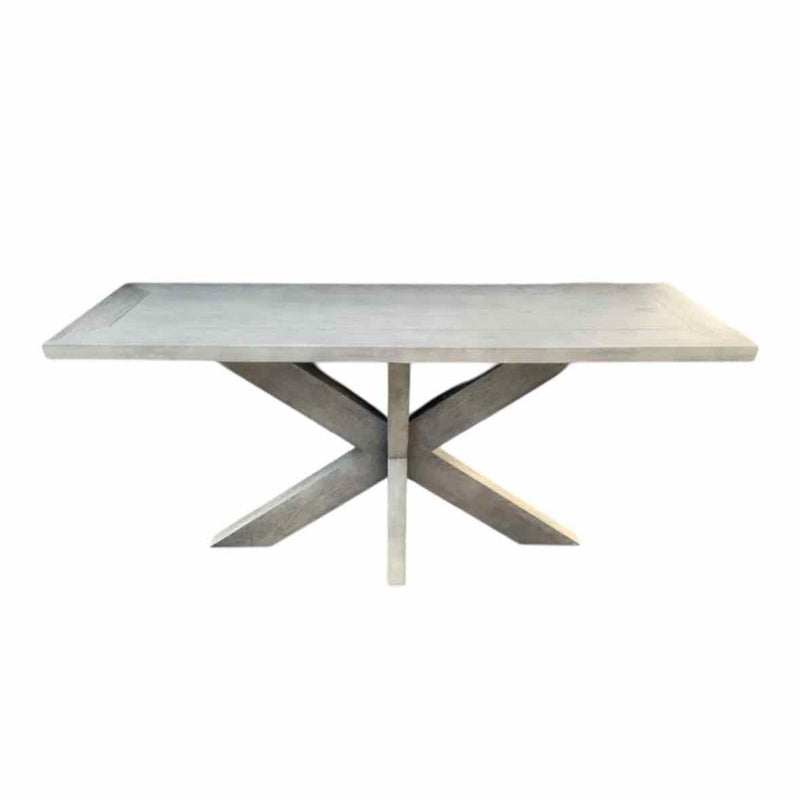 French Style Gray Oak X-Base Console Table by RH - colletteconsignment.com