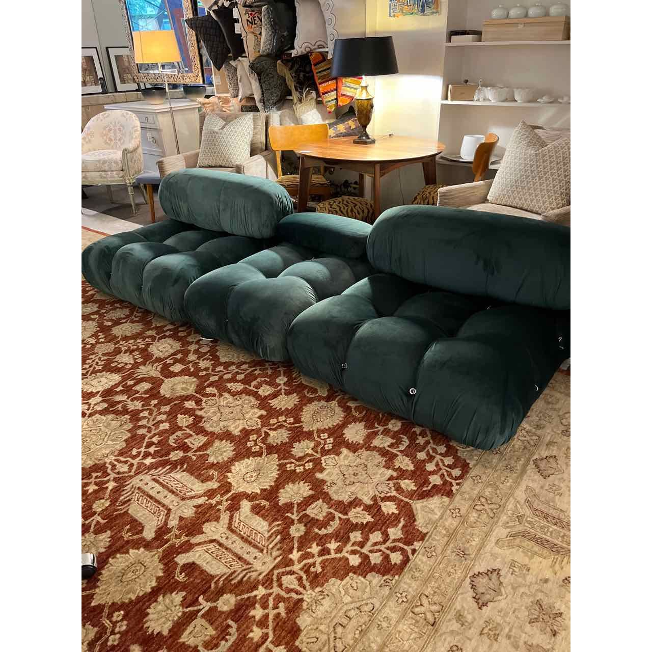 Mario Bellini Inspired Green Modular 3 Piece sofa