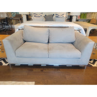 Slate Gray Ultrasuede Sofa w/ Metal Feet by American Leather