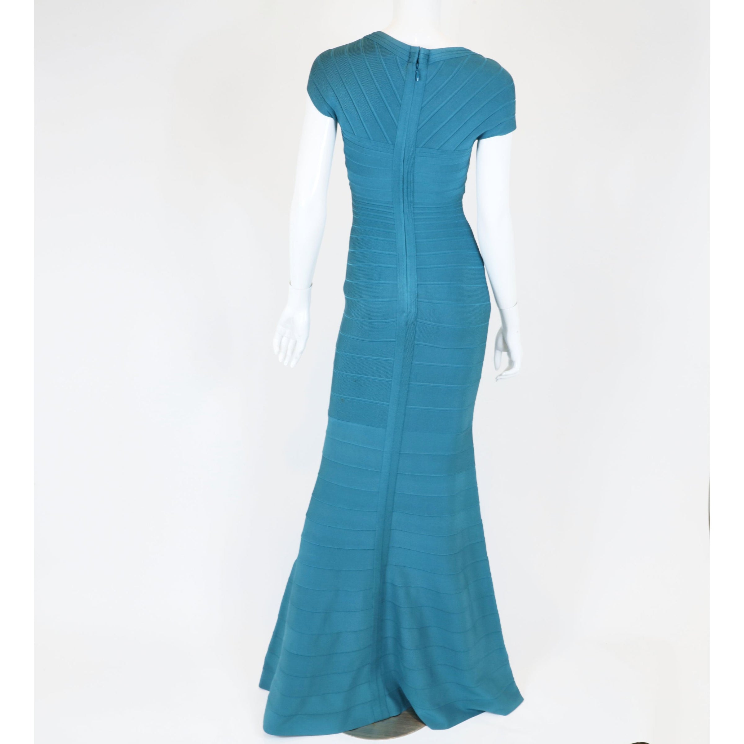 Women's Herve Leger Size XS Teal Gown