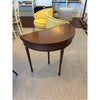 Vintage Folding Wood Demilune Table w/ Extendable Top & 2 Drawers