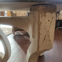 White Wood Beeline Dining Table w/ Gray Stone Top by Bunny Williams