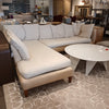 2-Pc Beige Organic Linen 'Lotus' Sectional w/ Yellow Slipcover by ABC Carpet