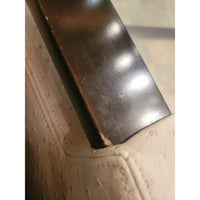 SET of 6 Custom White Embossed Leather Dining Chairs (Inc. 2 Arm Chairs)