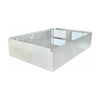 Gray Glass Top Coffee Table w/ White Painted Steel Base