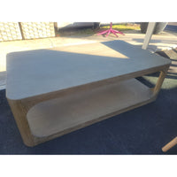 Martens 4-ft Corned-Blocked Rectangular Elm Coffee Table w/ Shelf by RH