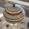 Egyptian Mother of Pearl Inlay Mosaic Jar w/ Lid