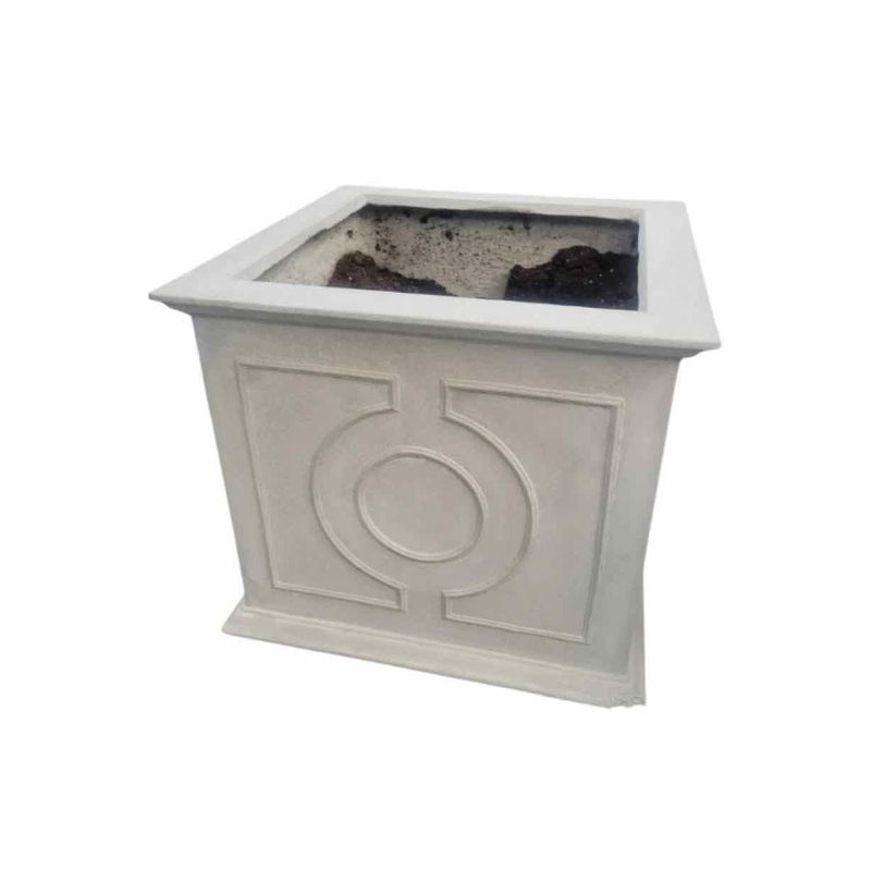 'Odera' Square Reconstituted Stone Planter by Made Goods - AS IS