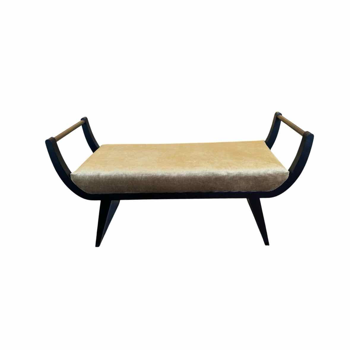 'Winston' Bench w/ Harvest Velvet & Dark Frame by Arteriors - colletteconsignment.com