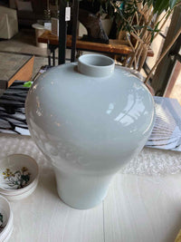 Chinese White Porcelain Vase by Jia Bo Clan