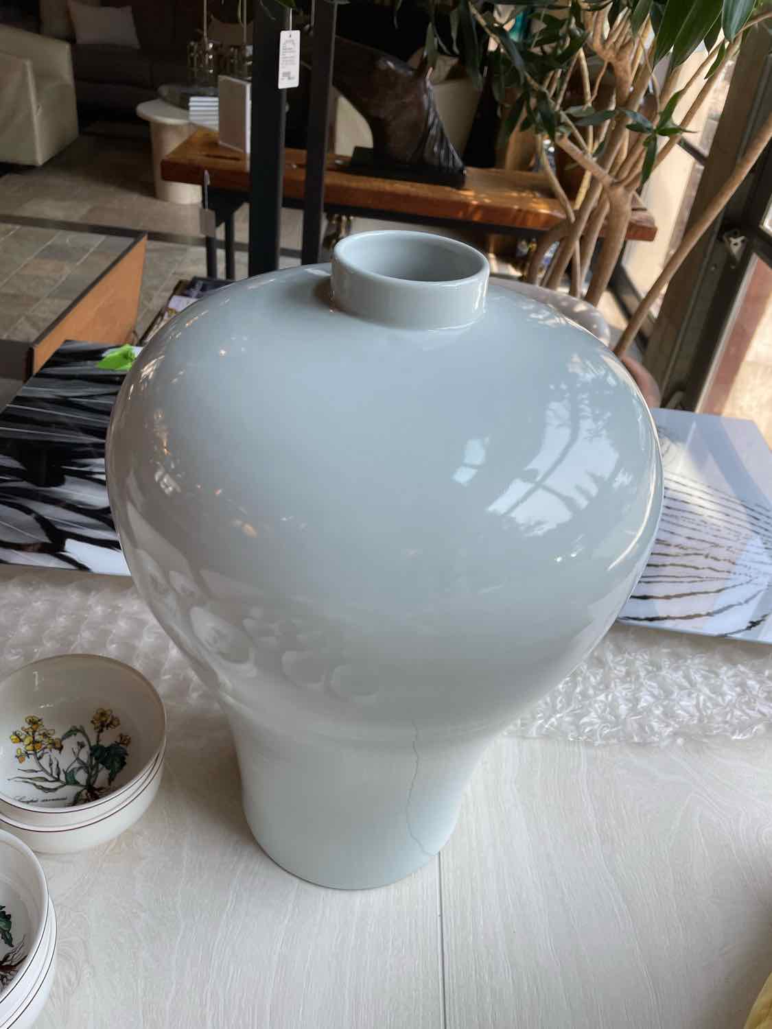 Chinese White Porcelain Vase by Jia Bo Clan
