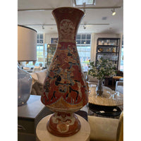 Antique Japanese Satsuma Ware Vase, Meiji Period Style w/ Figural Scenes & Gilt - colletteconsignment.com