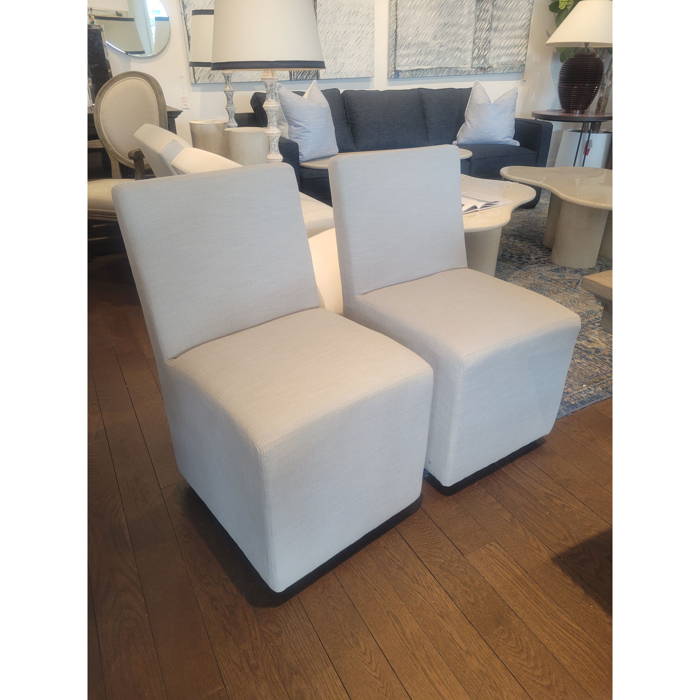 SET of 10 Ellison Fabric Dining Chairs on Casters by RH