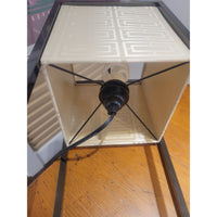 Diogene Black Oak & Nickel Table Lantern w/ Shade by Armani Casa - colletteconsignment.com