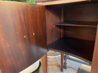 Vintage Dark Wood Buffet w/ Brass Pulls (AS IS)