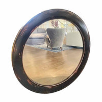 Large Round Wood Mirror