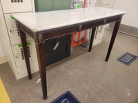 Vintage Mahogany Console Table w/ White Marble Top (AS IS)