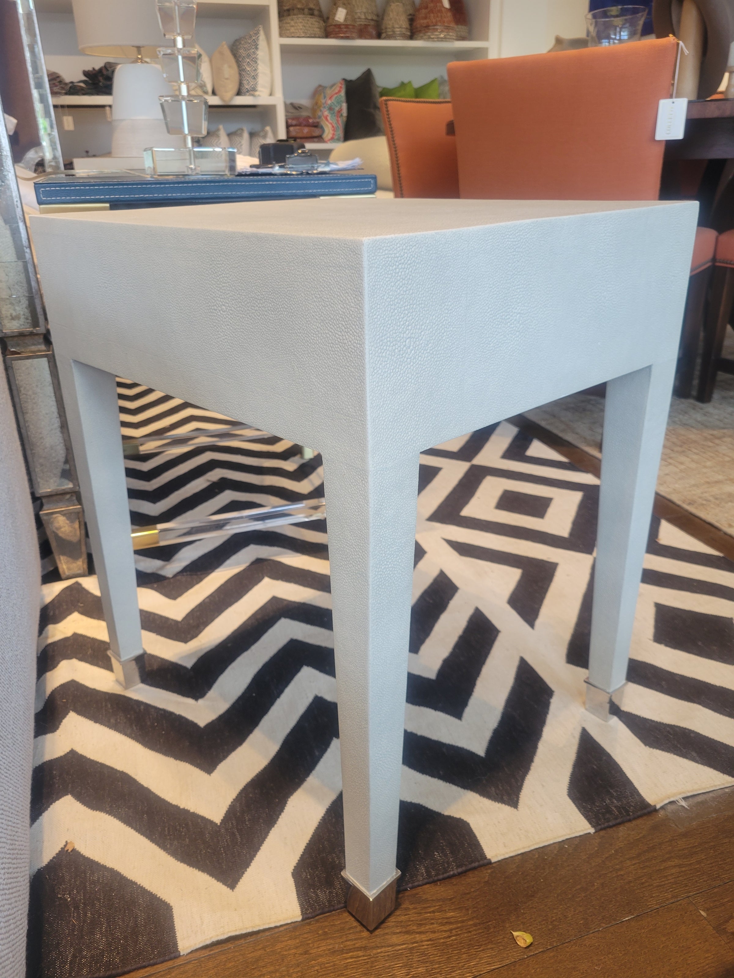 PAIR of Shagreen 1-Drawer Nightstands (AS IS)