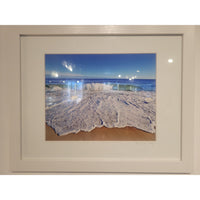 PAIR of Small Beach Sand Photographs in White Frames - colletteconsignment.com