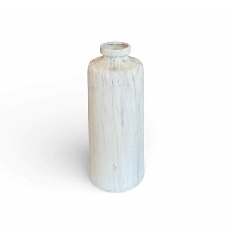 Sm White Marble Vase - colletteconsignment.com