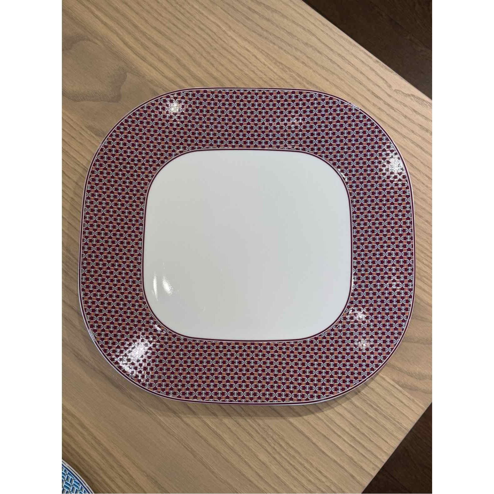 Hermes Tie Set Porcelain Square Platter