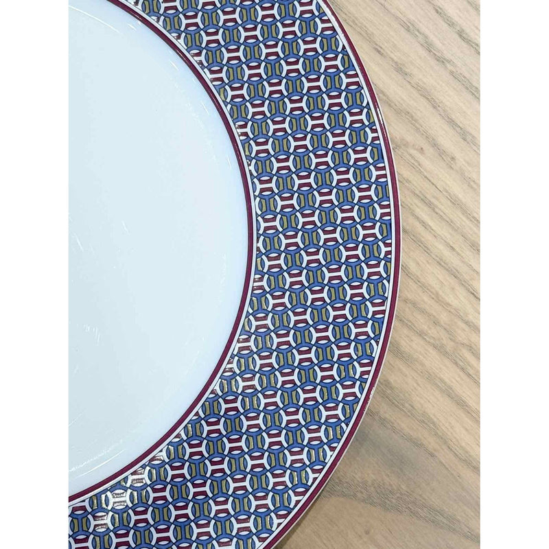 Hermes Tie Set Porcelain Salad / Dessert Plate w/ Orange Trim
