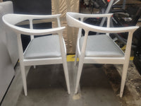 SET of 4 White Lacquered Mahogany Danish Dining Chairs by Villa & House (AS IS)