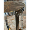 Round Wood & Chrome Side Table