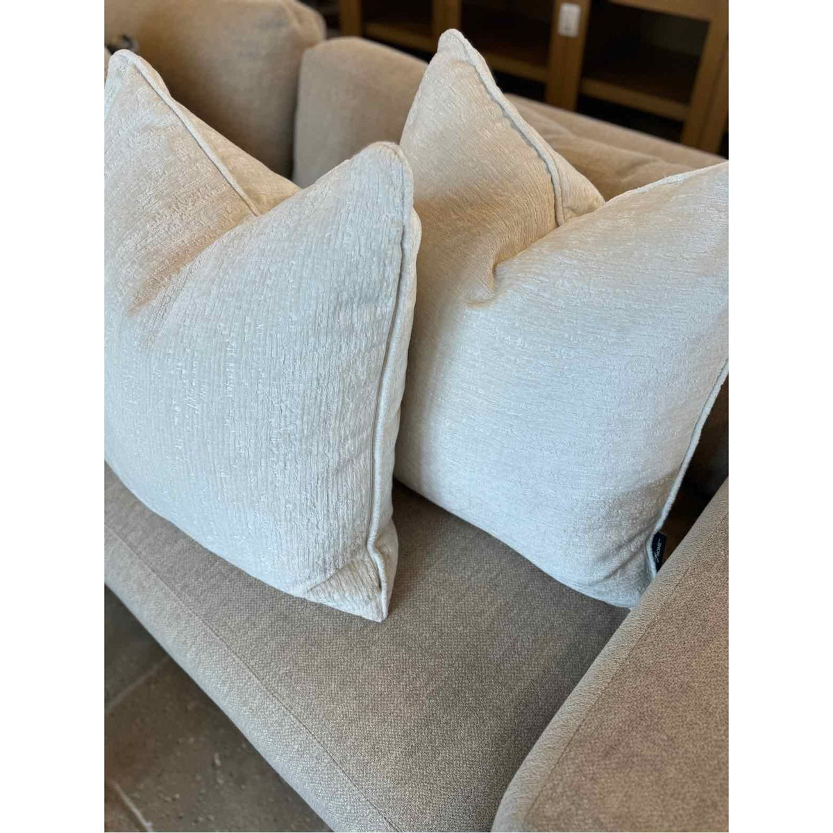 PAIR of White Chenille Pillows
