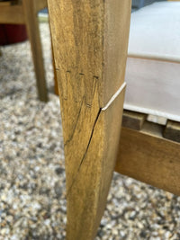 Pair of Teak Outdoor Dining Chair w/ White Cushions