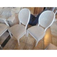 SET of 8 White Cane Back French Dining Chairs by RH (AS IS)