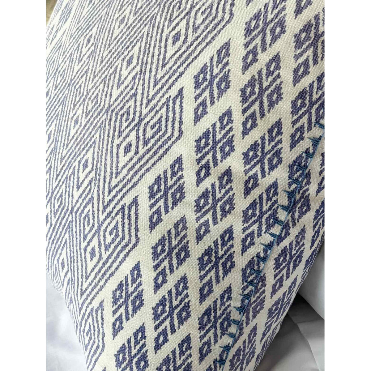 Oversized Blue/White Patterned Down Fill Pillow