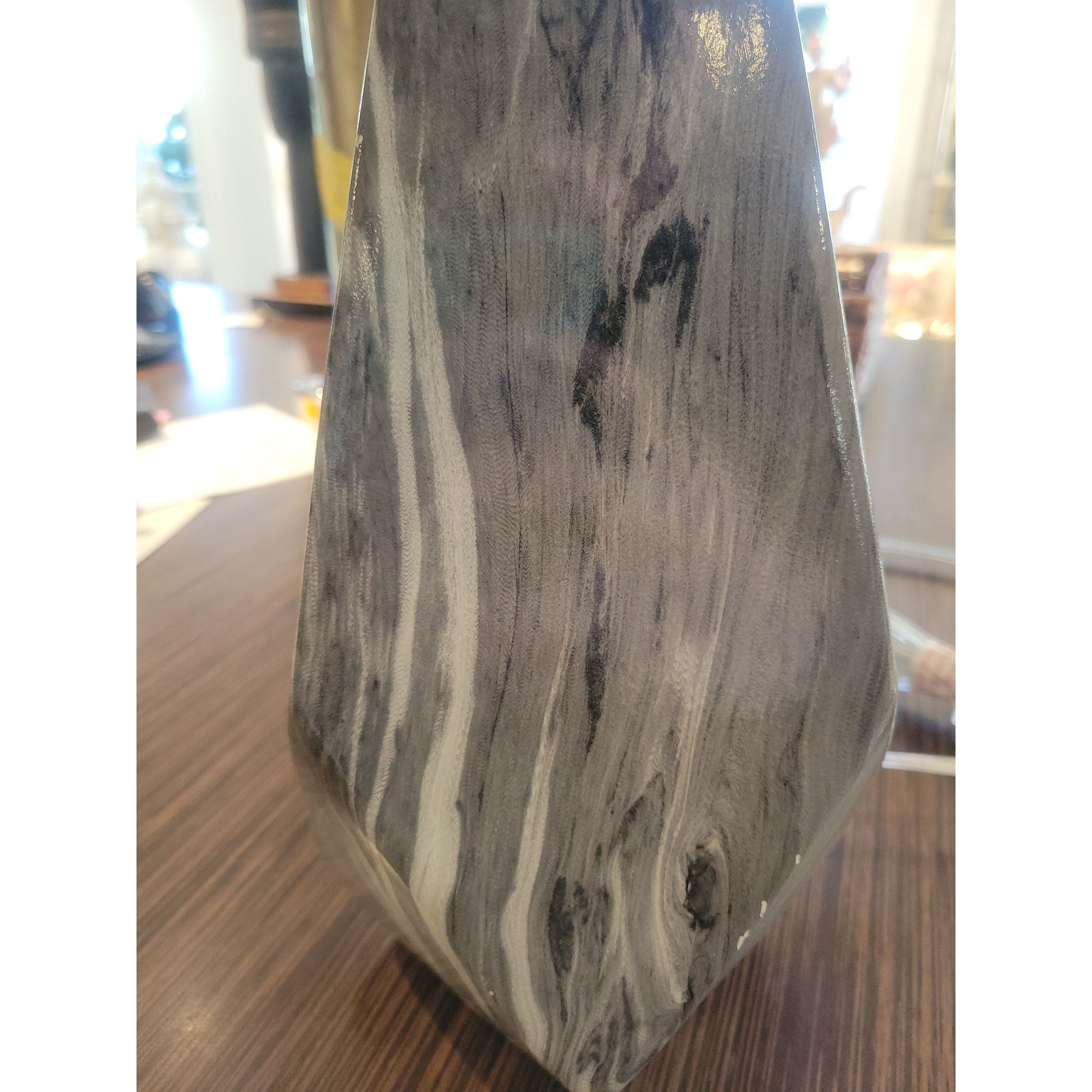 PAIR of Gray Stone Like Table Lamps by Surya - colletteconsignment.com