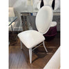 PAIR of White Faux Leather Dining Chairs - AS IS