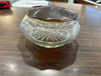 Vintage Art Deco Hexagon Powder Jar w/Bakelite Lid, 4.75" Dia x 2.5"H