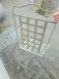 PAIR of Gray Metal Bistro Side Chairs Attrib. to Herve Baume