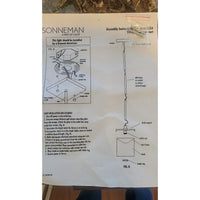 Boxus Black Brass Single Pendant w/ Beige Shade by Sonneman