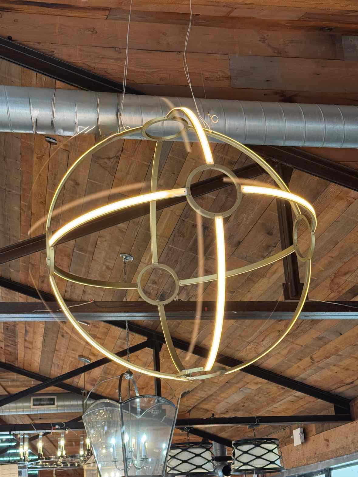 Ona Ethereal Orb LED & Brass Chandelier by Peter Straka for Kaia