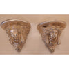 PAIR of Ornate Wood Cherub Wall Shelves