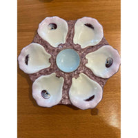 Antique Limoges Oyster Plate, 9" Dia x 1" H