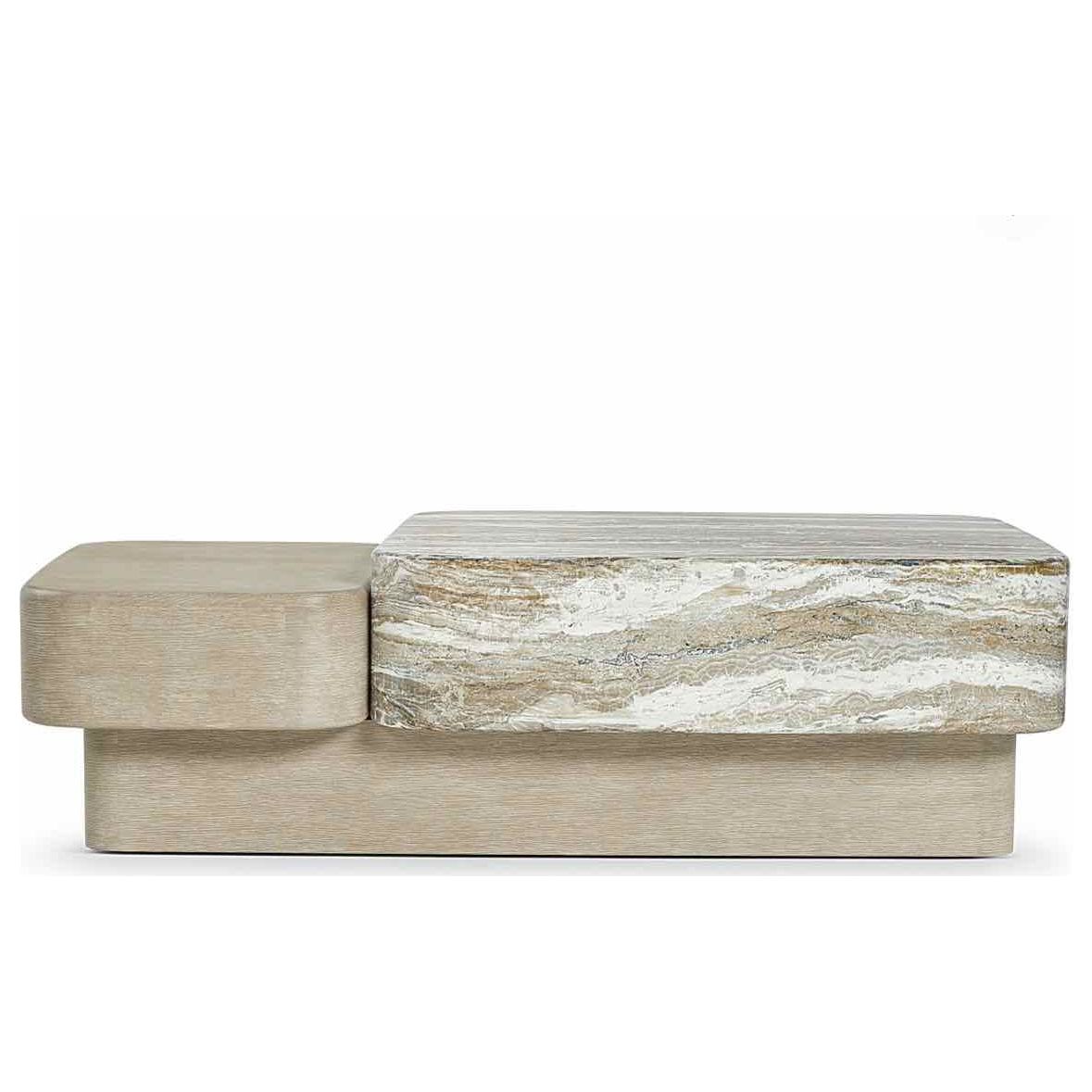Arcadia Rectangular Wood Clay Coffee Table by Bernhardt