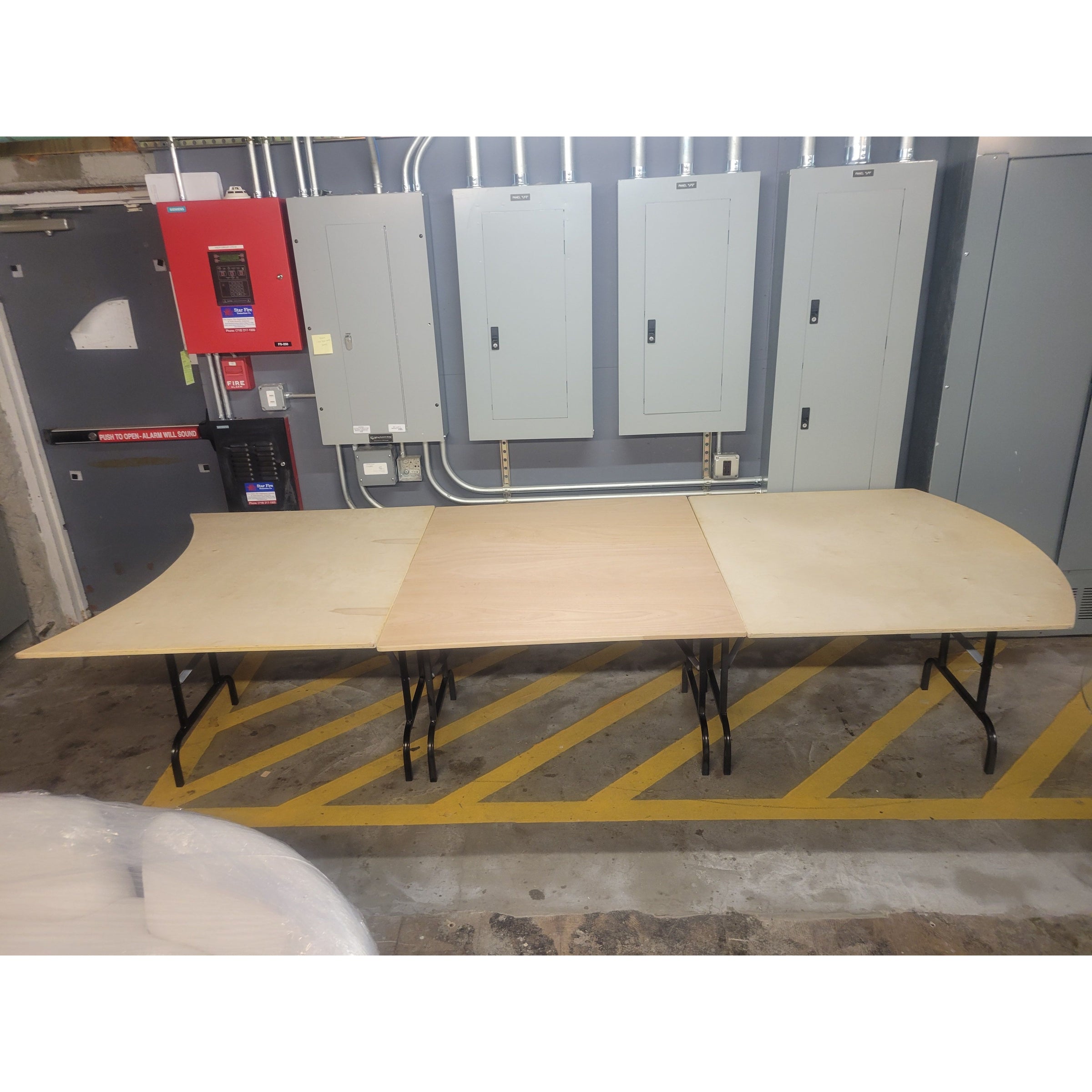 3-Pc Asymmetrical Wood Folding Table