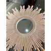 White Washed Wood Starburst Mirror