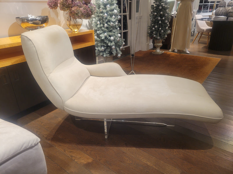Suede Chaise on Lucite Base by Vladimir Kagan Couture - AS IS
