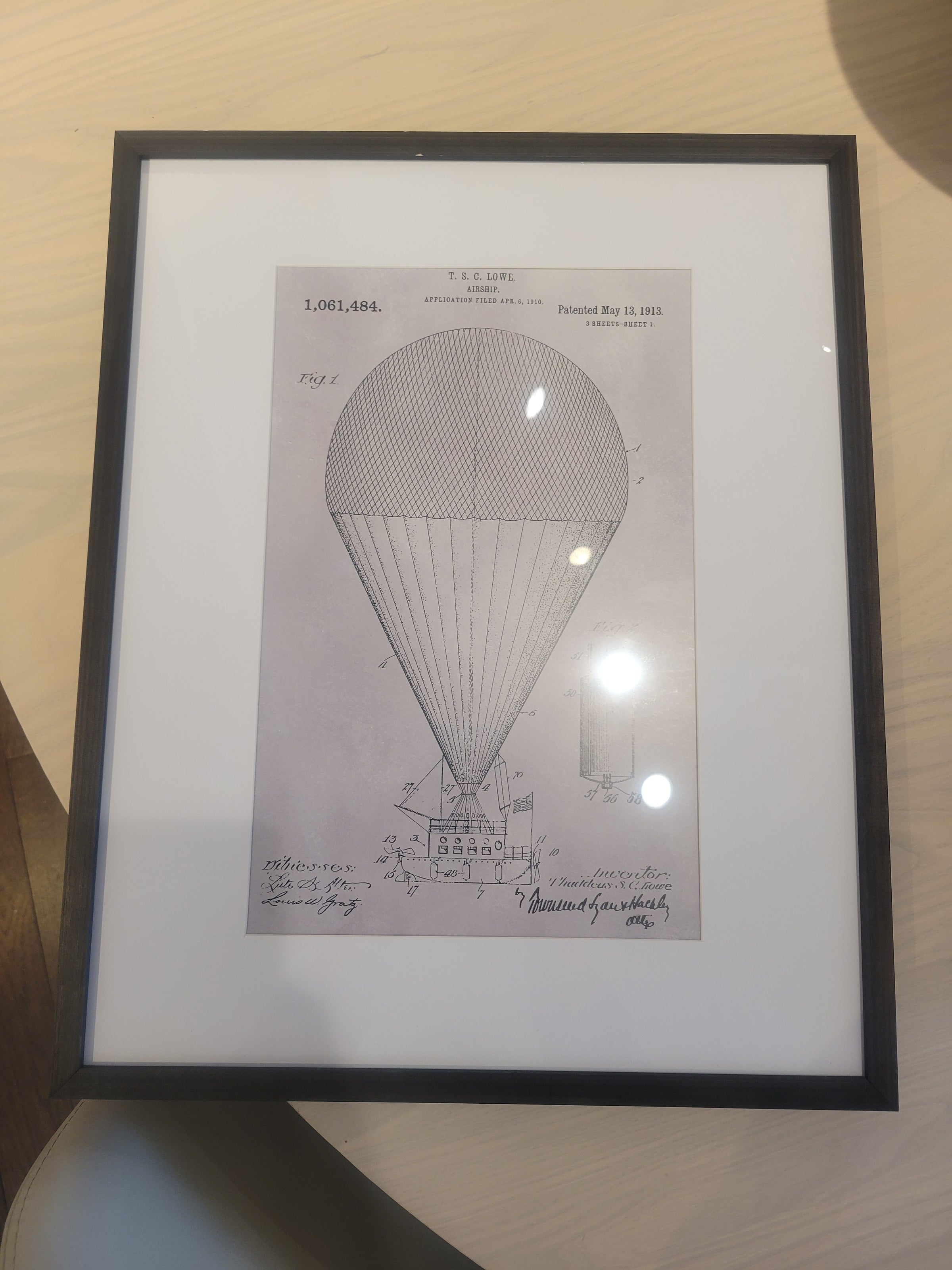 Vintage Airship Print in Black Frame