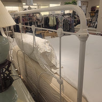 Antique King-Sized White Metal Bed Frame (AS IS)