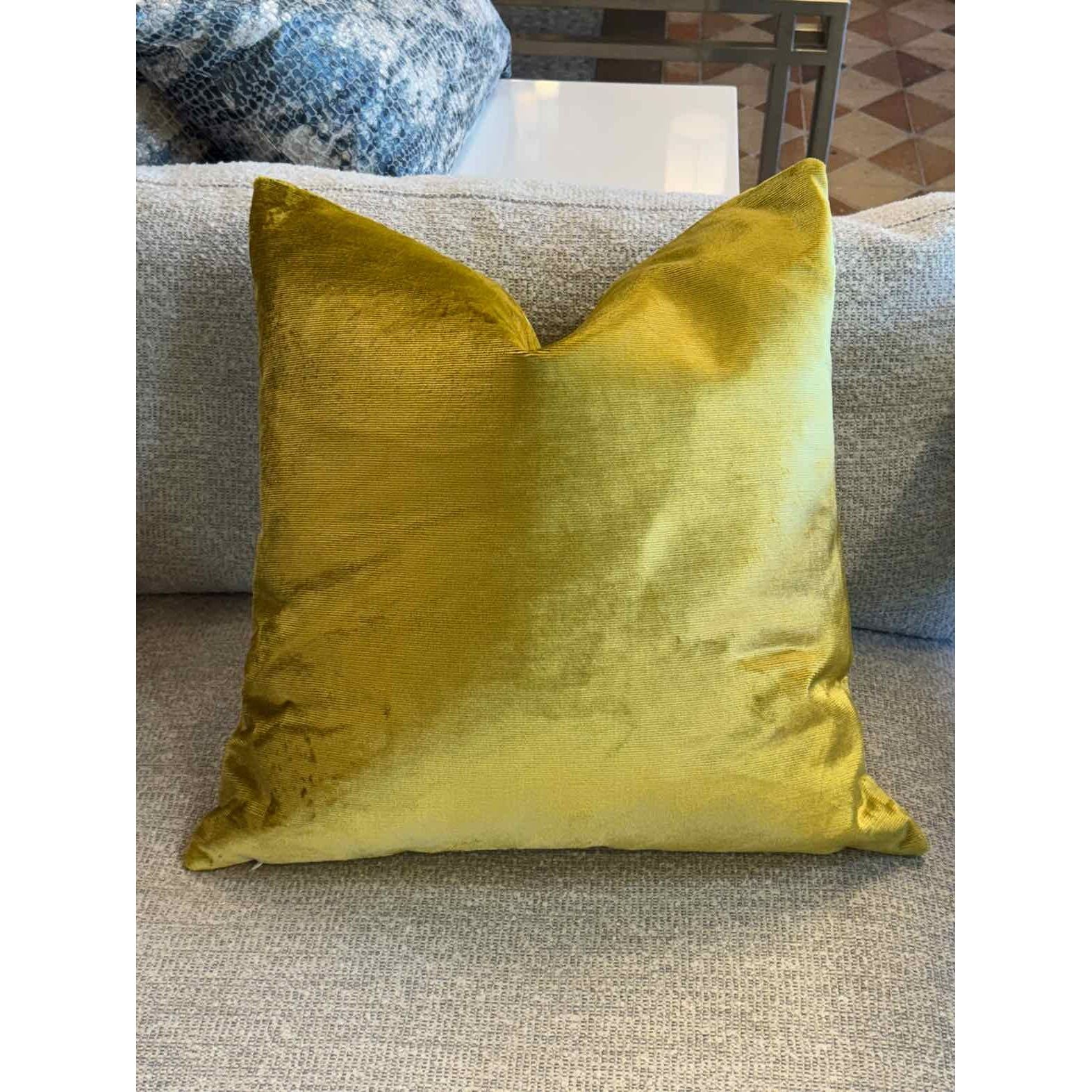 PAIR of Custom Gold Velvet Pillows