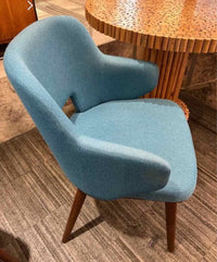 Set of 4 Calligaris Turquoise Upholstered Chairs